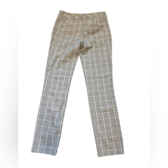 Express Women's Columnist Gray Check Printed Straight Leg Trouser Pant Size 00R - Picture 3 of 6